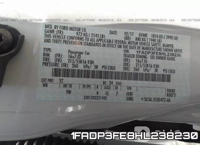 1FADP3FE8HL238230 фото 10