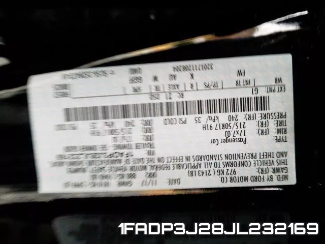1FADP3J28JL232169 фото 2