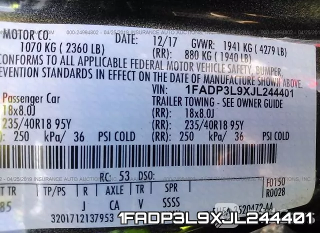 1FADP3L9XJL244401 фото 10