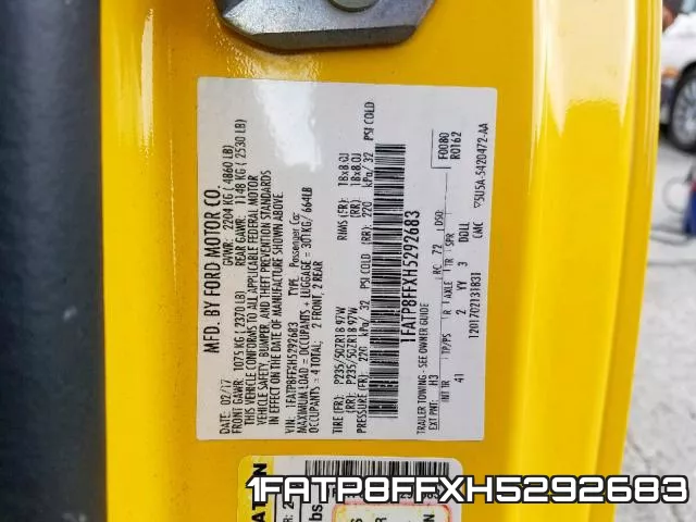 1FATP8FFXH5292683 фото 2