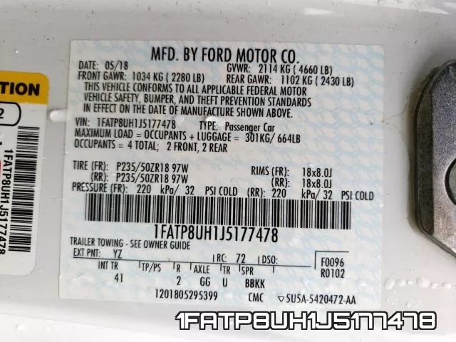 1FATP8UH1J5177478 фото 2