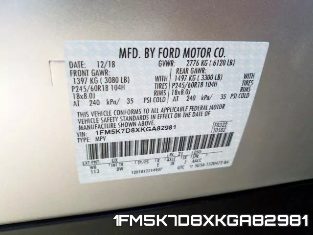 1FM5K7D8XKGA82981 фото 2