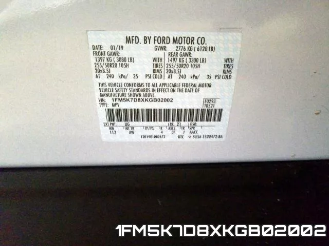 1FM5K7D8XKGB02002 фото 2