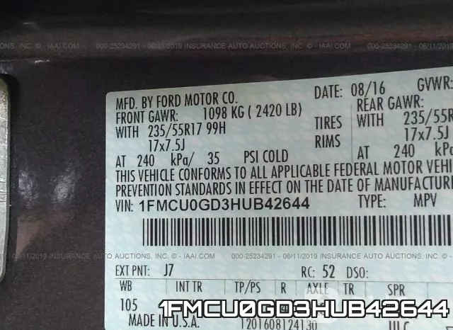 1FMCU0GD3HUB42644 фото 10