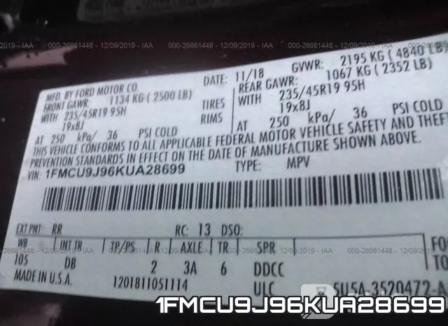 1FMCU9J96KUA28699 фото 10