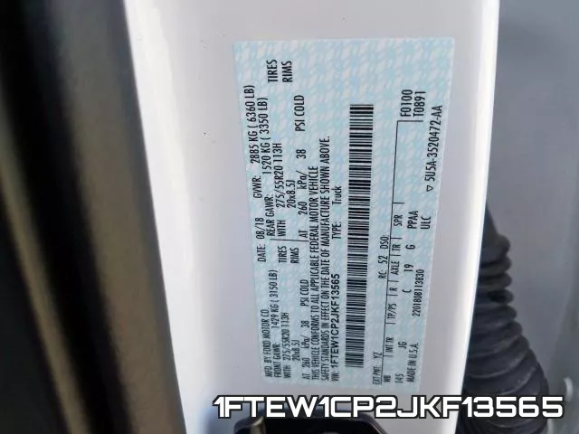 1FTEW1CP2JKF13565 фото 2