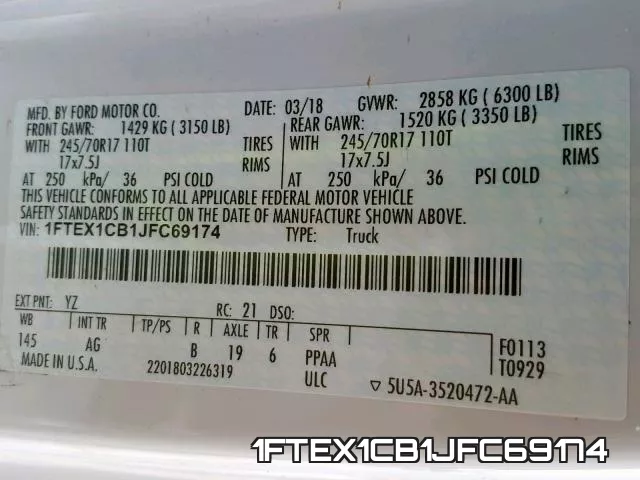 1FTEX1CB1JFC69174 фото 2