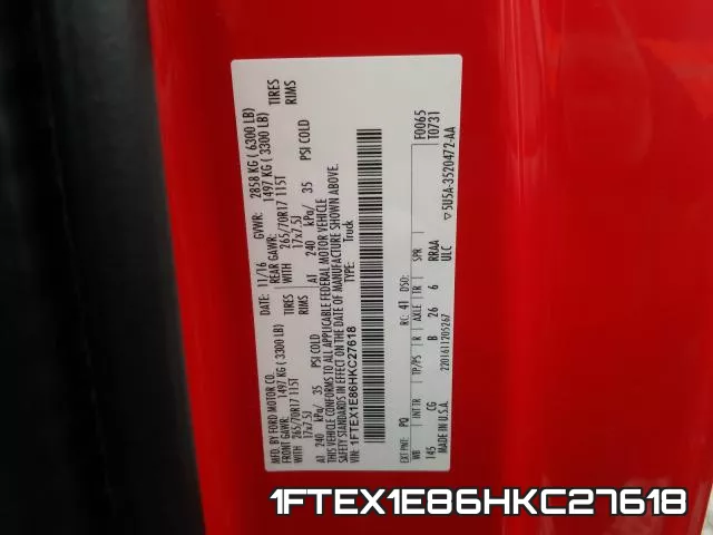 1FTEX1E86HKC27618 фото 2