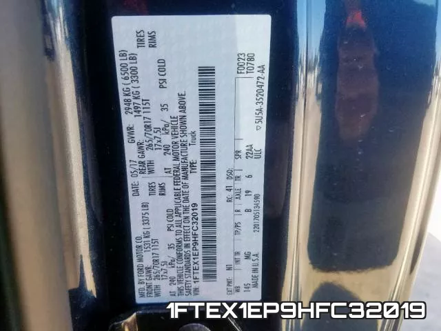 1FTEX1EP9HFC32019 фото 2