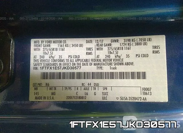 1FTFX1E57JKD30577 фото 10