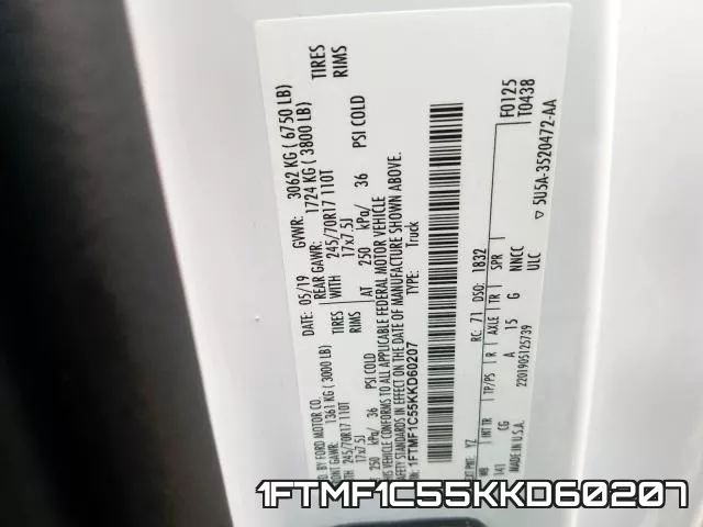 1FTMF1C55KKD60207 фото 2