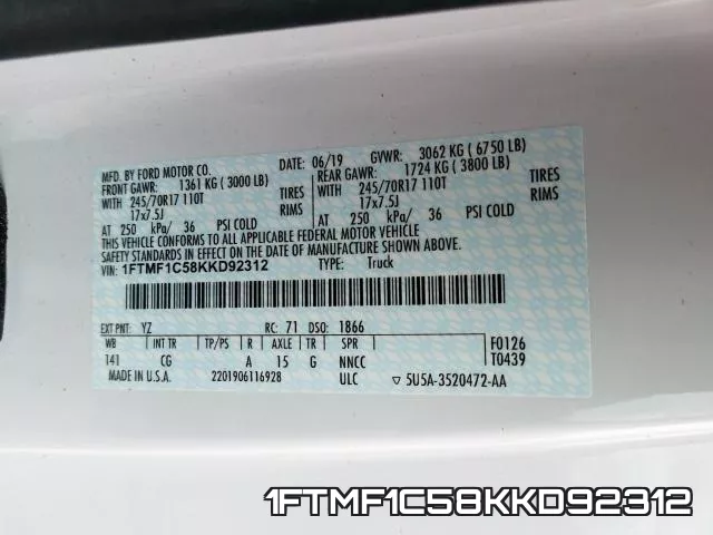 1FTMF1C58KKD92312 фото 2