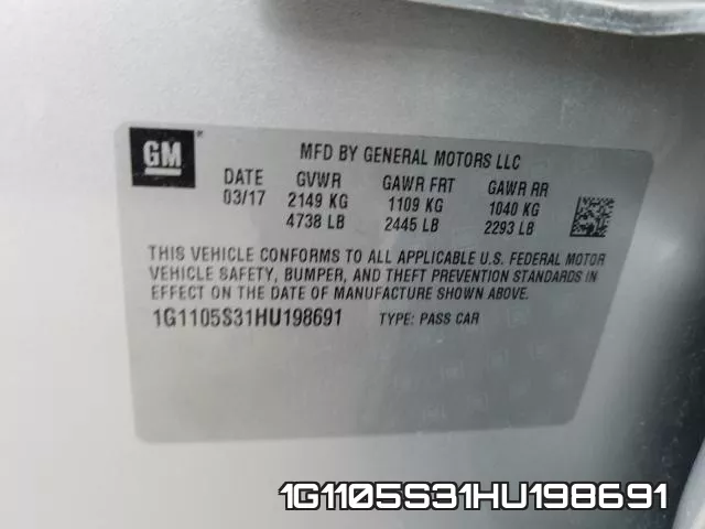 1G1105S31HU198691 фото 2