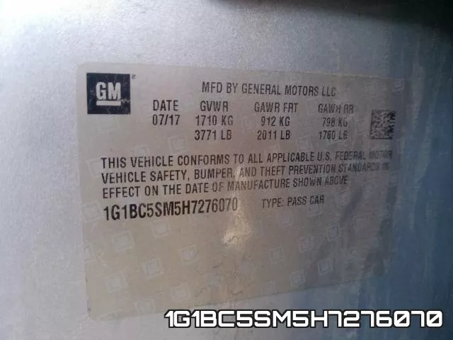 1G1BC5SM5H7276070 фото 2