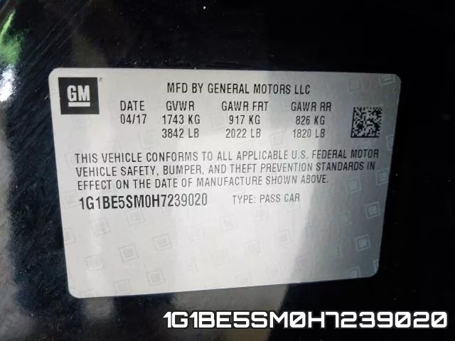 1G1BE5SM0H7239020 фото 2