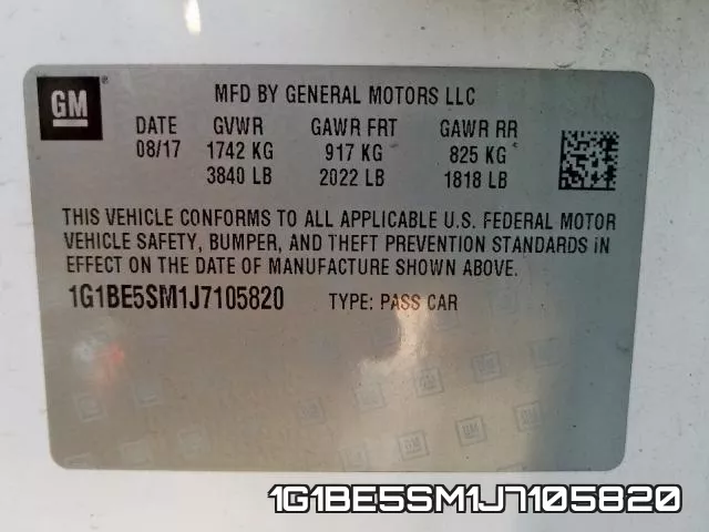 1G1BE5SM1J7105820 фото 2