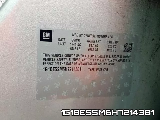 1G1BE5SM6H7214381 фото 2