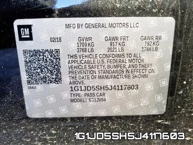 1G1JD5SH5J4117603 фото 2
