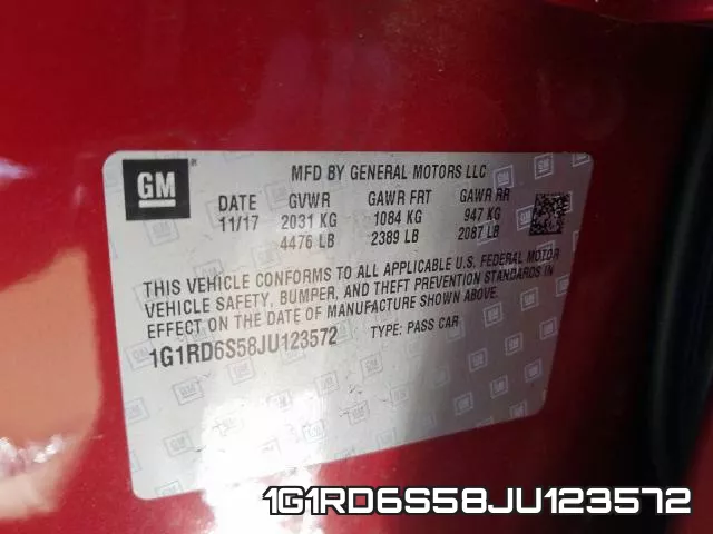 1G1RD6S58JU123572 фото 2