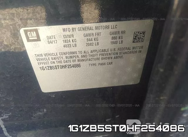 1G1ZB5ST0HF254086 фото 10