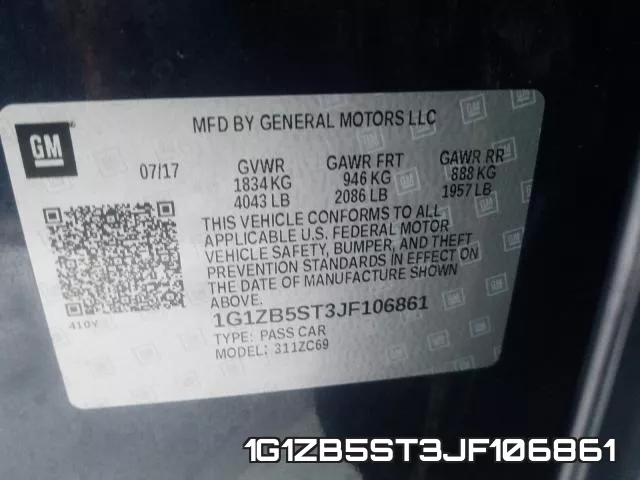 1G1ZB5ST3JF106861 фото 2