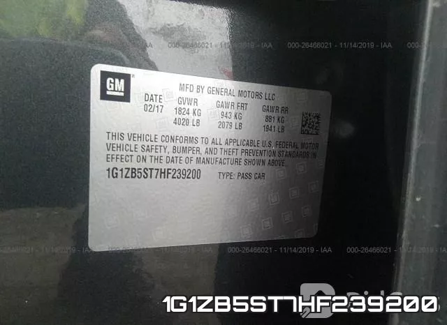 1G1ZB5ST7HF239200 фото 10