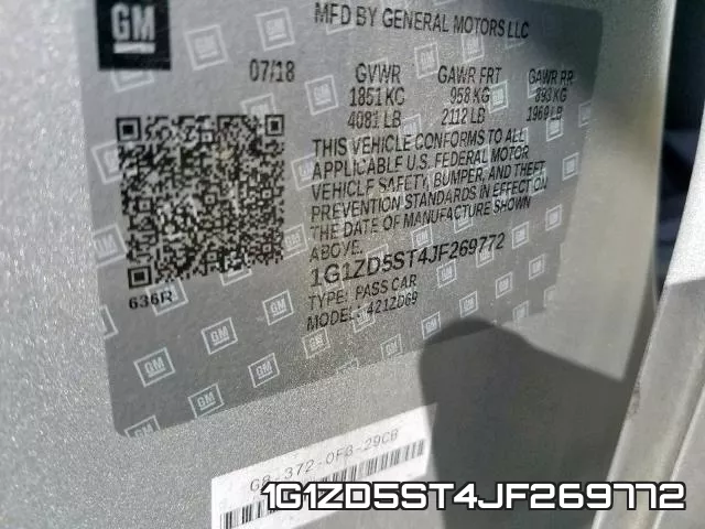 1G1ZD5ST4JF269772 фото 2