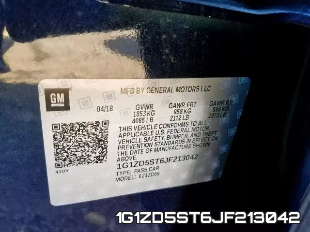 1G1ZD5ST6JF213042 фото 2