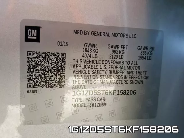 1G1ZD5ST6KF158206 фото 2