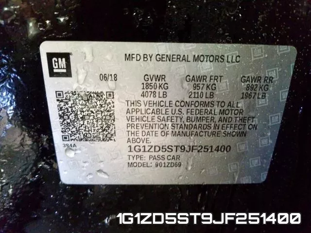 1G1ZD5ST9JF251400 фото 2