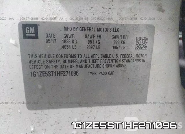 1G1ZE5ST1HF271096 фото 10
