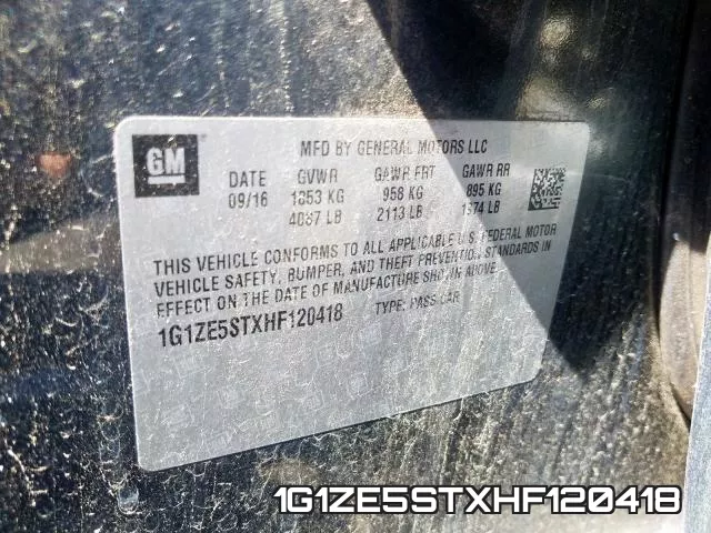 1G1ZE5STXHF120418 фото 2