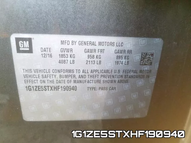 1G1ZE5STXHF190940 фото 2