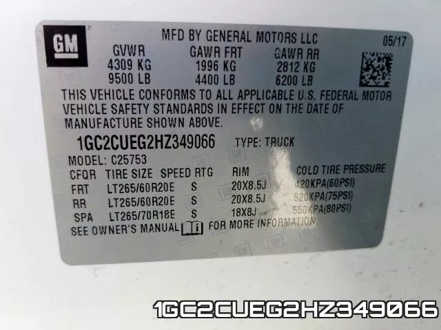 1GC2CUEG2HZ349066 фото 2