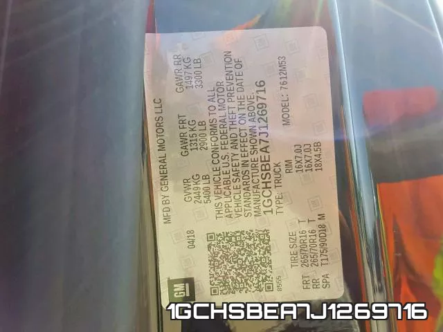 1GCHSBEA7J1269716 фото 2