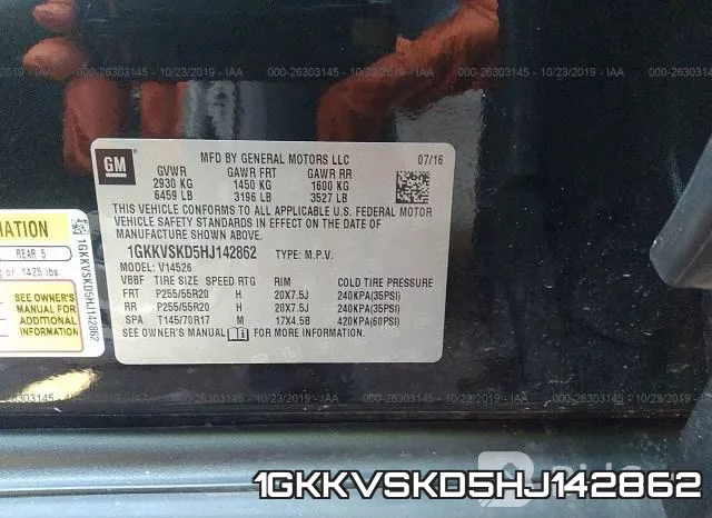 1GKKVSKD5HJ142862 фото 10