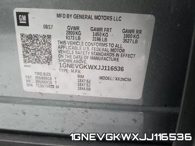 1GNEVGKWXJJ116536 фото 2