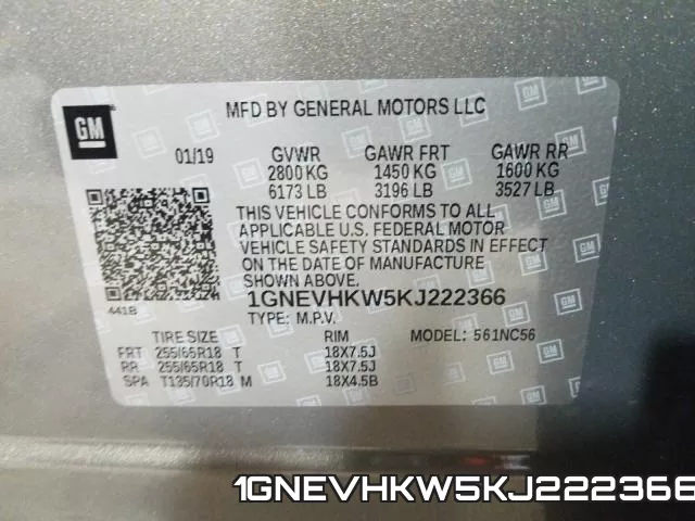 1GNEVHKW5KJ222366 фото 2