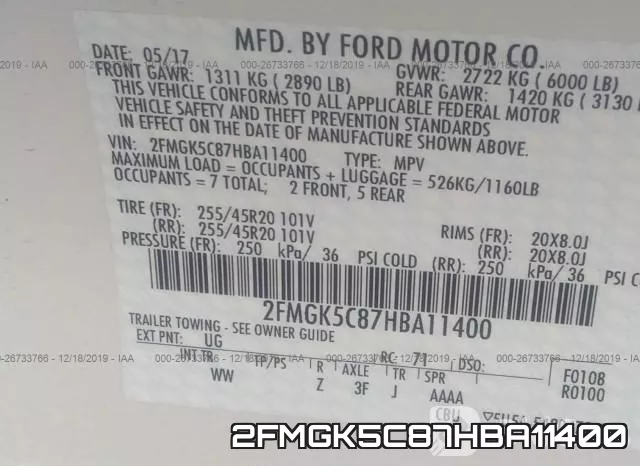 2FMGK5C87HBA11400 фото 10