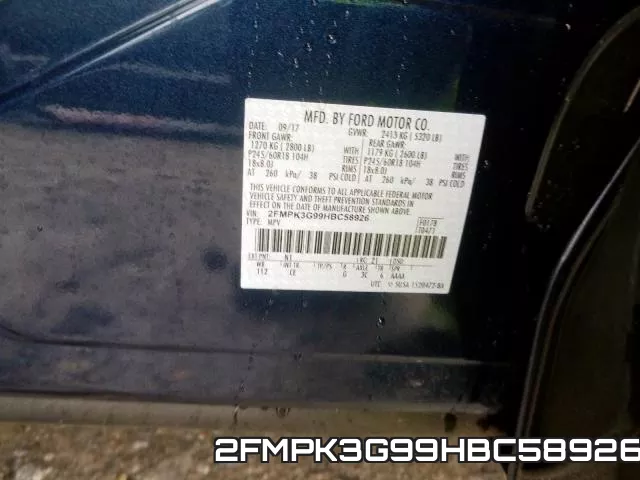 2FMPK3G99HBC58926 фото 2