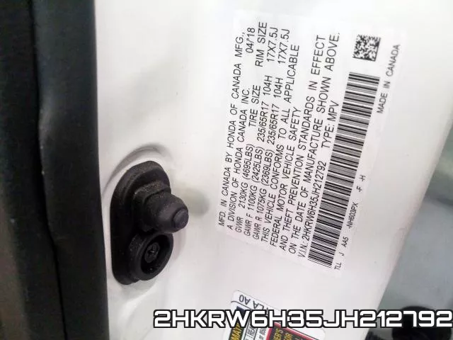 2HKRW6H35JH212792 фото 2