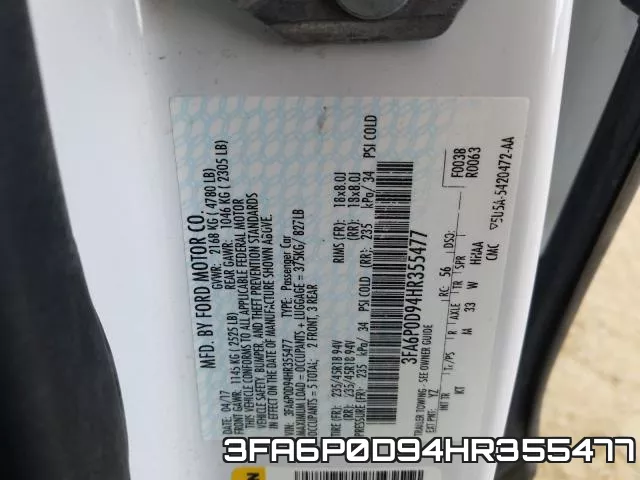 3FA6P0D94HR355477 фото 2