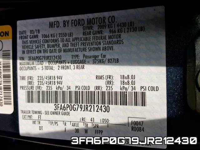 3FA6P0G79JR212430 фото 2