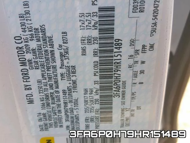 3FA6P0H79HR151489 фото 2