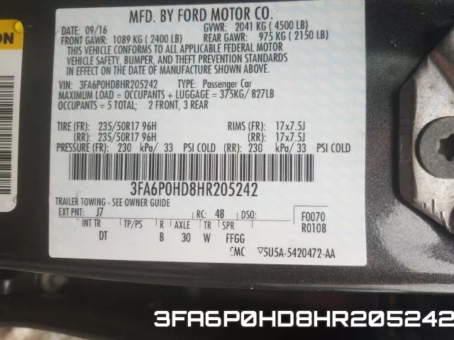 3FA6P0HD8HR205242 фото 2