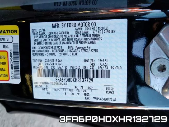 3FA6P0HDXHR132729 фото 2