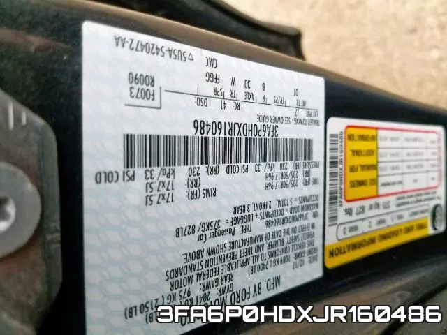 3FA6P0HDXJR160486 фото 2