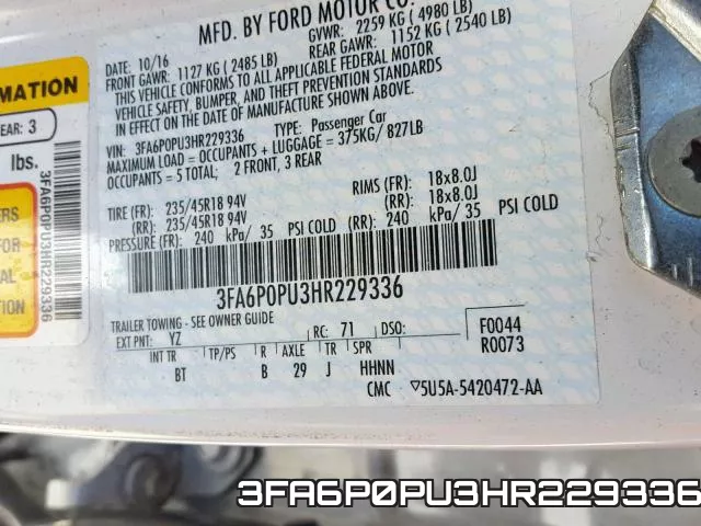 3FA6P0PU3HR229336 фото 2