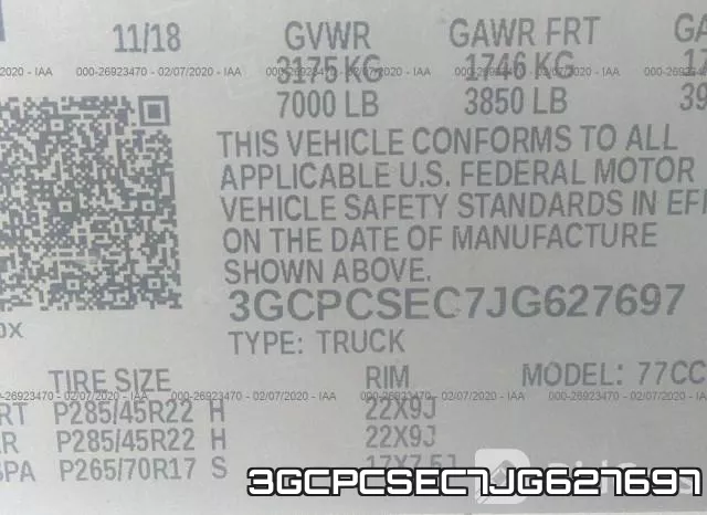 3GCPCSEC7JG627697 фото 10