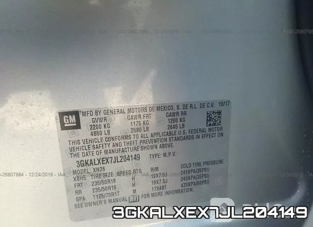 3GKALXEX7JL204149 фото 10